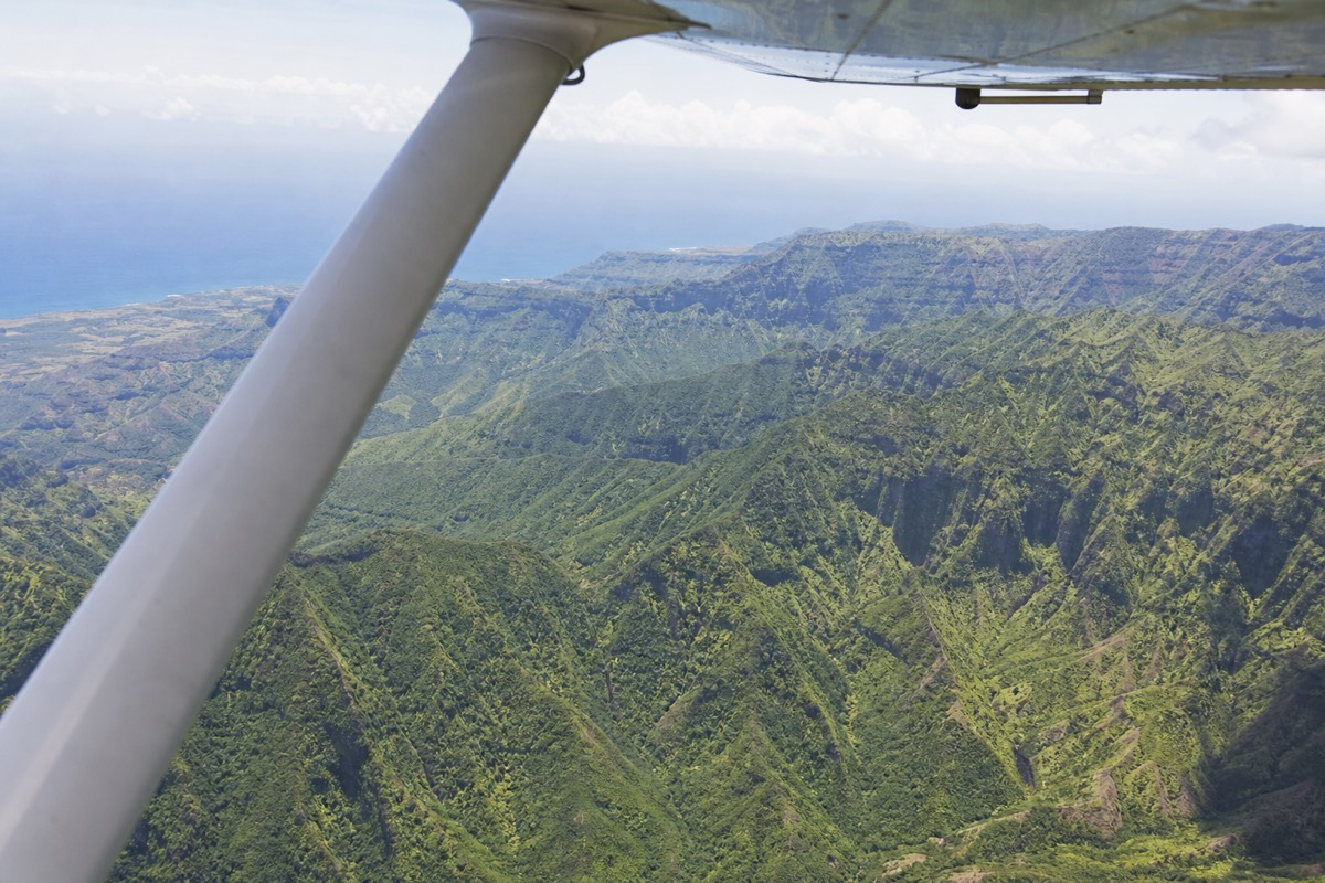 A scenic fixed-wing flight over Kauai